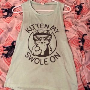“kitten my swole on” workout tank